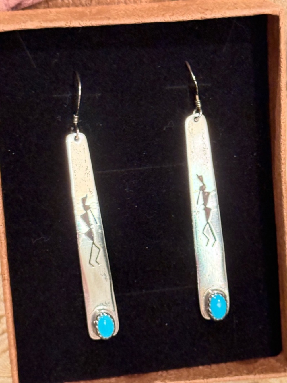 Sterling Silver & Turquoise Earrings - Picture 2 of 4